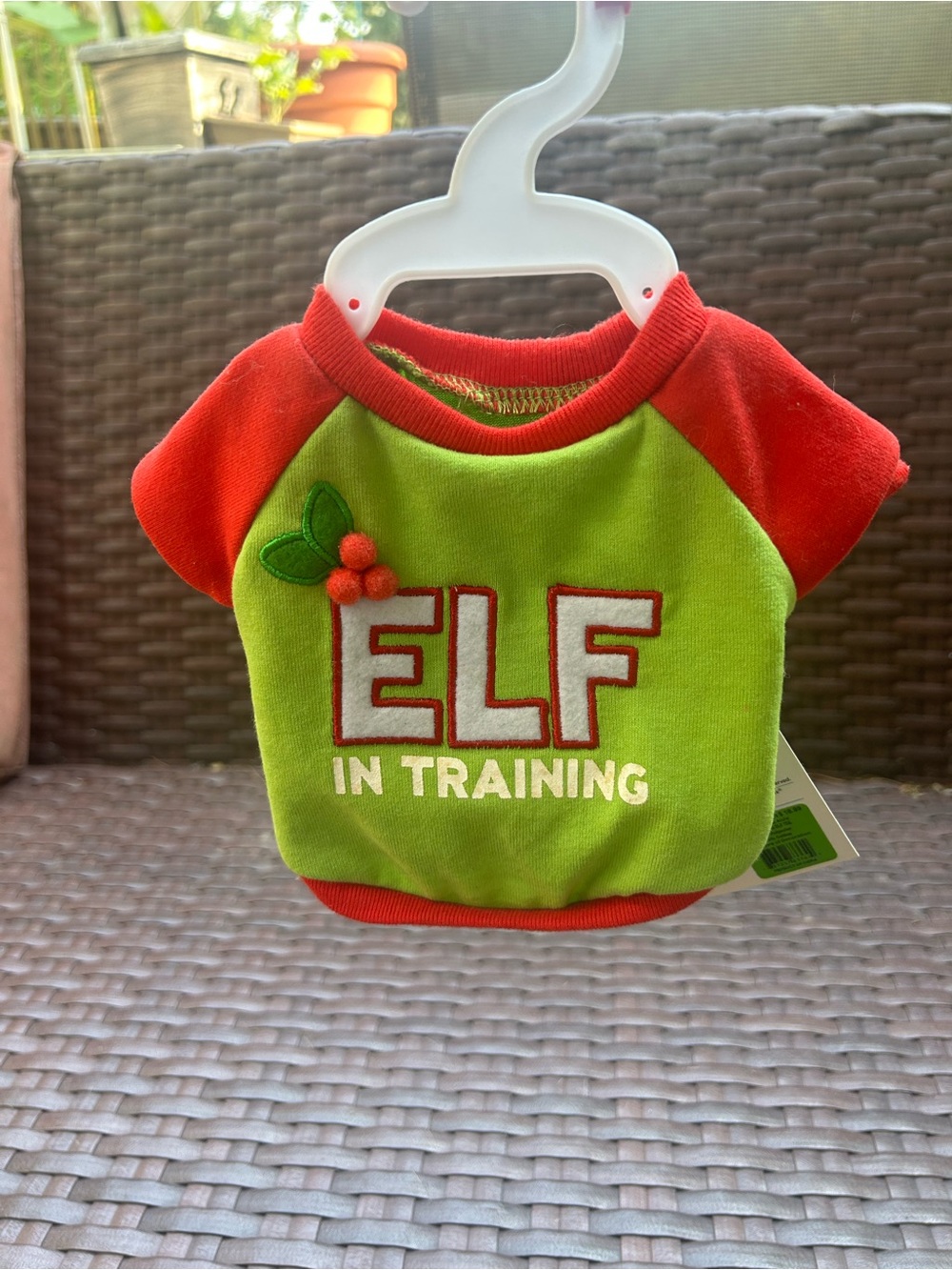 Pet Tee /Martha Stewart- Bright Green and Red - XS - New w/Tags